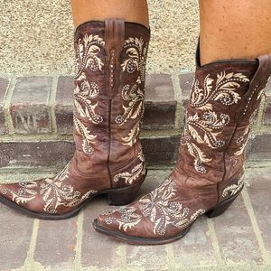 Womens Lucchese Swarovski Boots Size 8.5